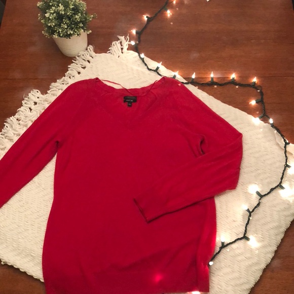 Red cashmere blend sweater - Picture 1 of 3